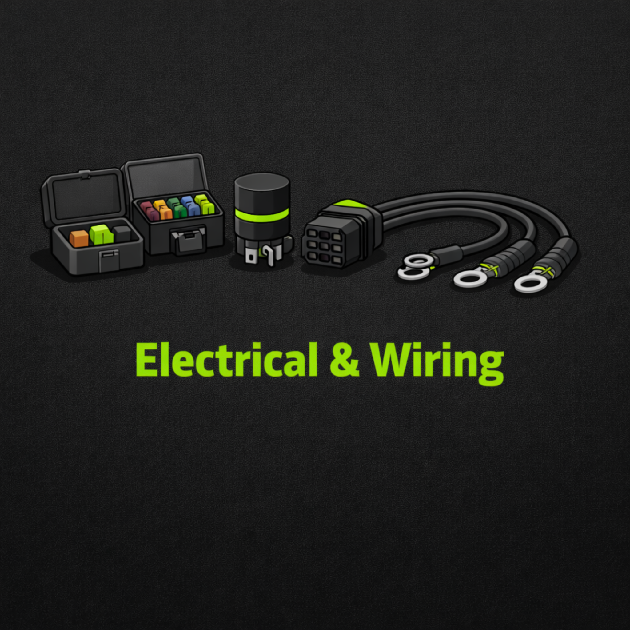 Automotive electrical and wiring components for performance vehicles