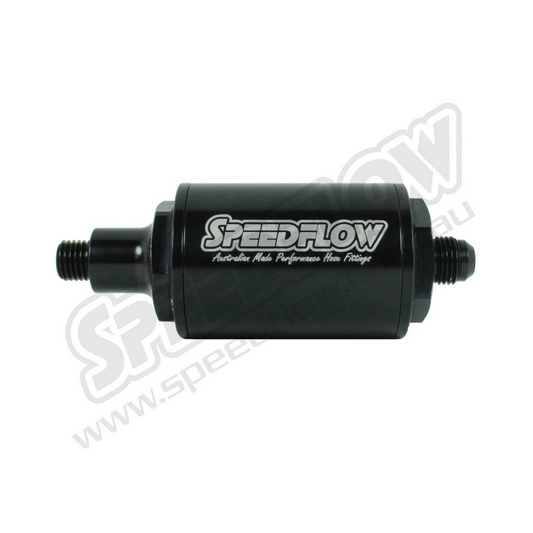 Speedflow -6 Fuel Filter Short Series with Check Valve M12 Black 601-010-61206-BLK