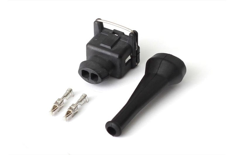 Haltech Plug and Pins Only Bosch EV1 Square 2-Pin Junior Timer Female Connector HT-030300 - Game On Motorsports Australia
