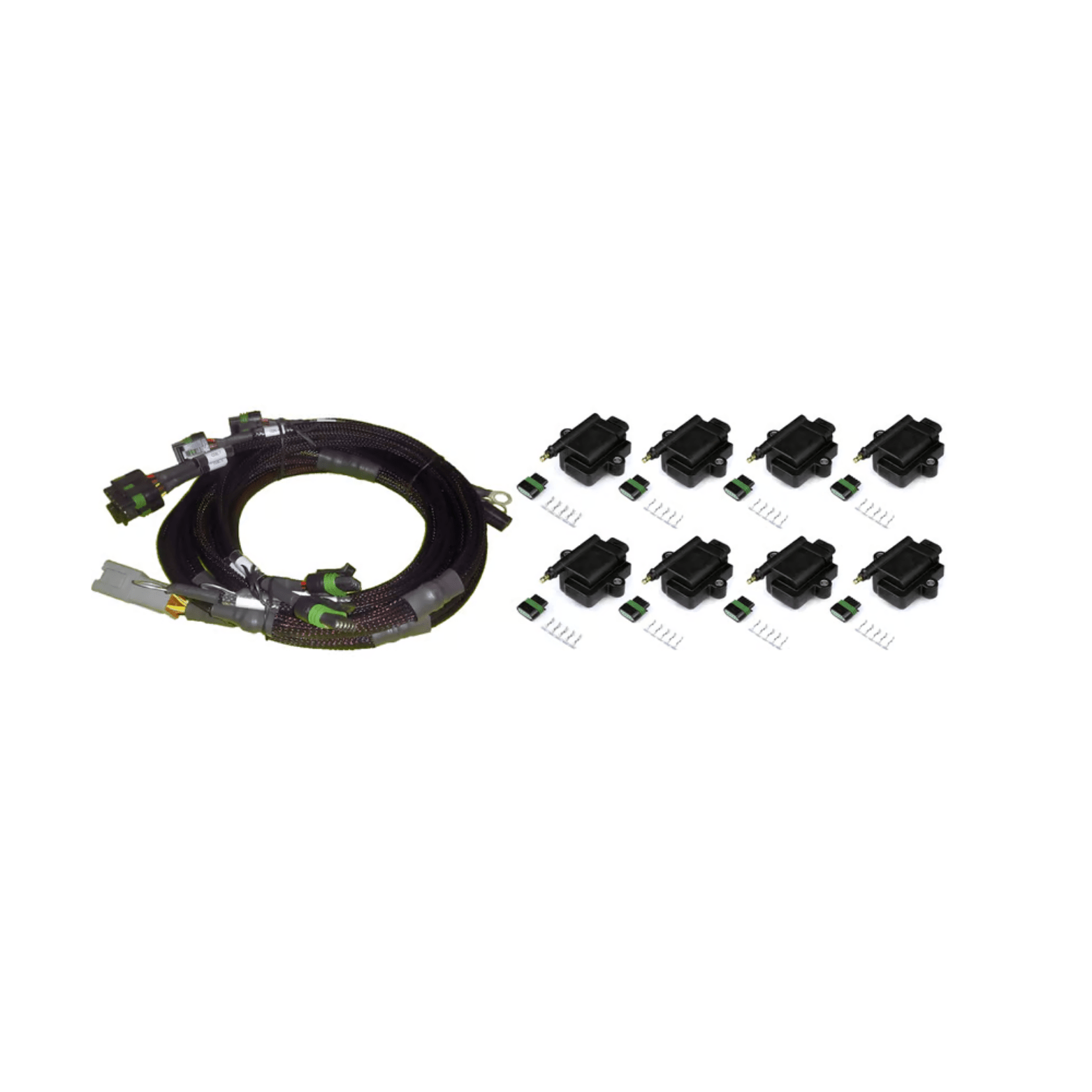 Haltech V8 / GM Chrysler Hemi Small / Big Block 8 x Individual High Output IGN - 1A Inductive Coil and Harness Kit HT - 130312 - Game On Motorsports Australia