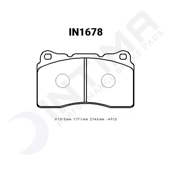Intima RR Front Brake Pads Holden Commodore VE Redline / VF Redline Brembo Caliper IN1678-RR - Game On Motorsports Australia