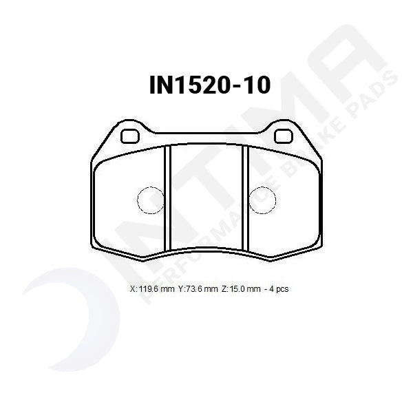 Intima RR Front Brake Pads Honda Civic FD2 Integra DC5 IN1520-10-RR - Game On Motorsports Australia