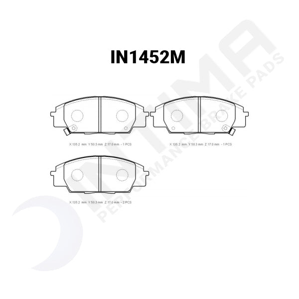Intima RR Front Brake Pads Honda Civic / Integra / S2000 IN1452-RR - Game On Motorsports Australia