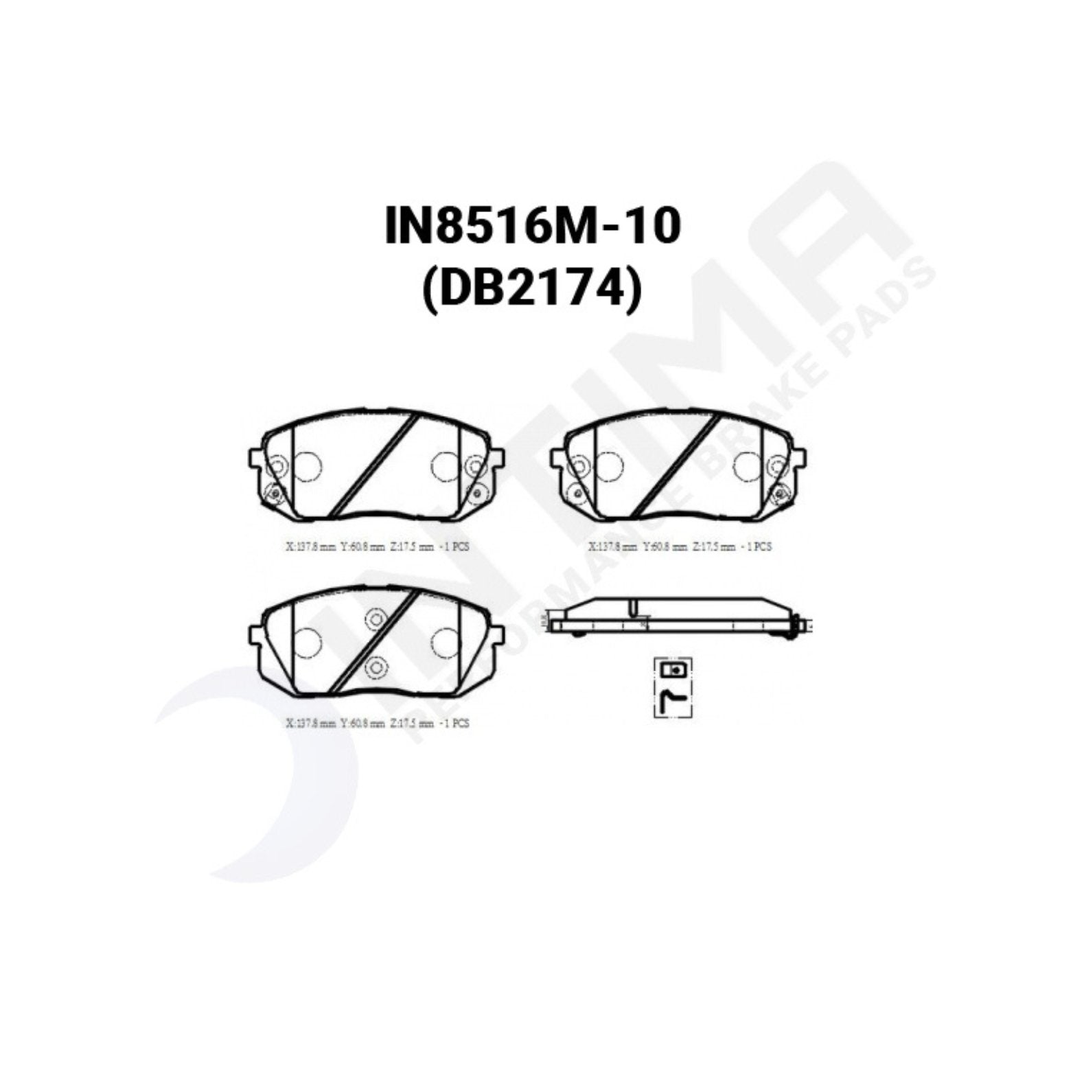 Intima RR Front Brake Pads Hyundai i30 N-Line i30 SR IN8516-10-RR - Game On Motorsports Australia
