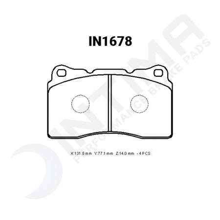 Intima RR Front Brake Pads Subaru BRZ WRX STi Liberty STi Brembo Caliper IN1678-RR - Game On Motorsports Australia