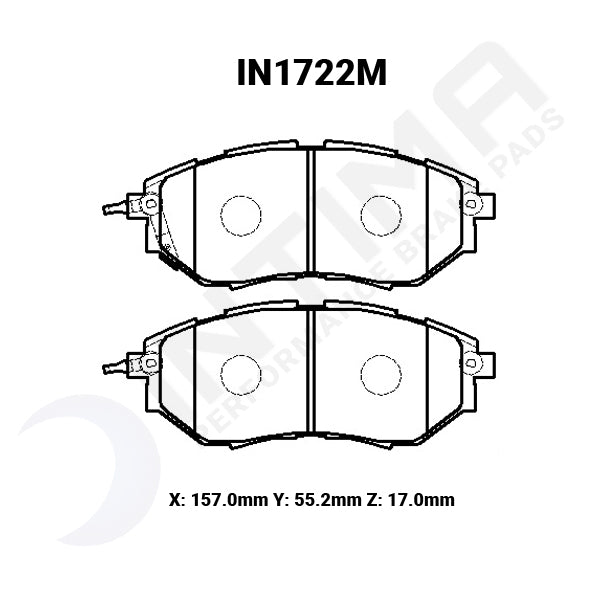 Intima RR Front Brake Pads Subaru Levorg WRX Liberty Forester IN1722-RR - Game On Motorsports Australia
