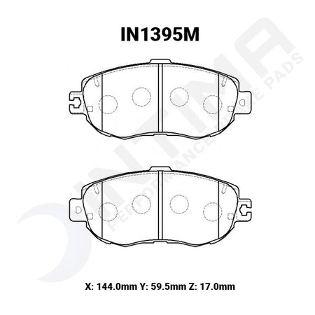 Intima RR Front Brake Pads Toyota Supra JZA80 Small Brakes IN1395-RR - Game On Motorsports Australia