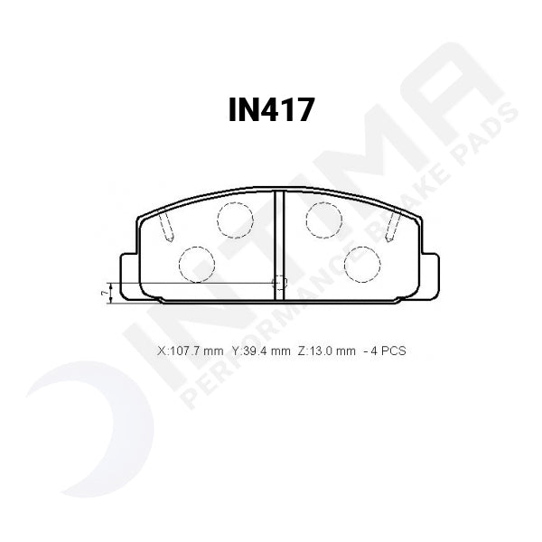 Intima RR Rear Brake Pads Mazda RX-7 FC FD IN417-RR - Game On Motorsports Australia