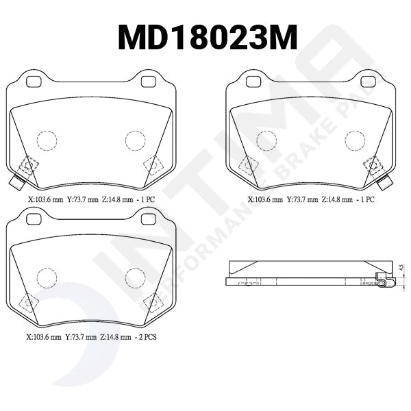 Intima RR Rear Brake Pads Subaru WRX STi Brembo / Kia Stinger MD18023-RR - Game On Motorsports Australia