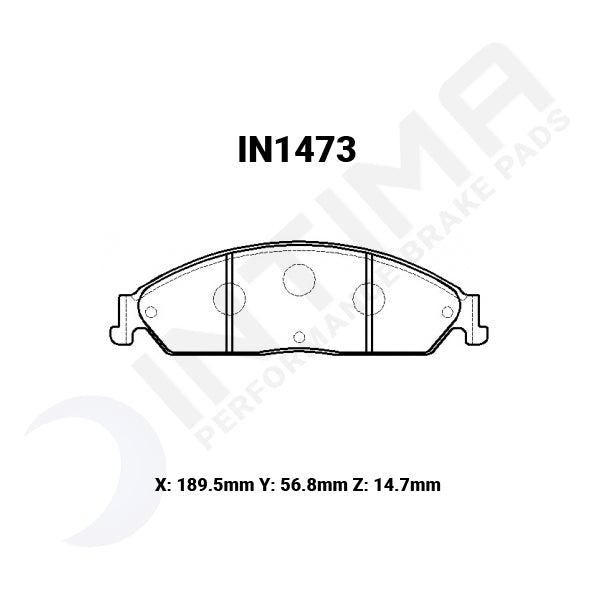 Intima SR Front Brake Pads Ford BF XR6 Turbo XR8 IN1473-SR - Game On Motorsports Australia