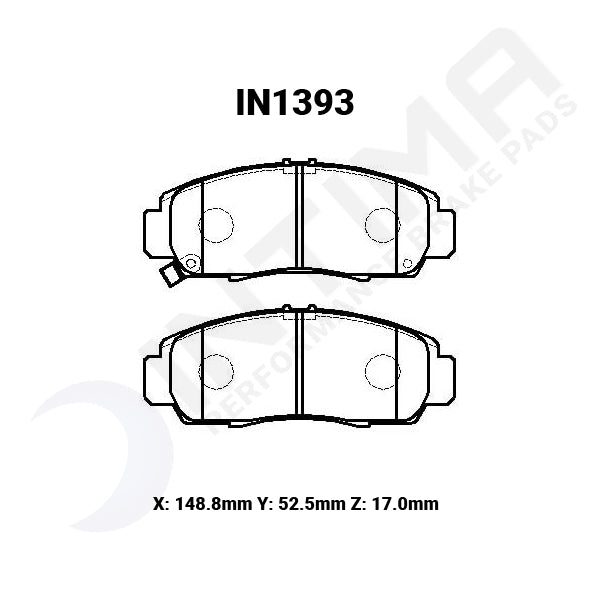 Intima SR Front Brake Pads Honda Accord Euro CL9 IN1393-SR - Game On Motorsports Australia