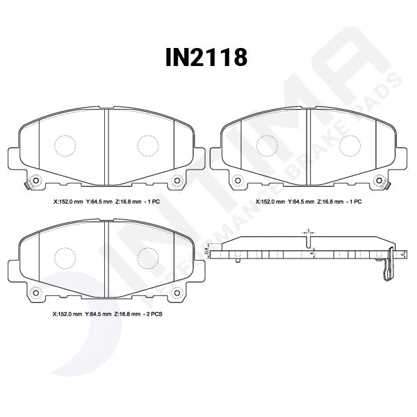 Intima SR Front Brake Pads Honda Accord Euro CU2 IN2118-SR - Game On Motorsports Australia