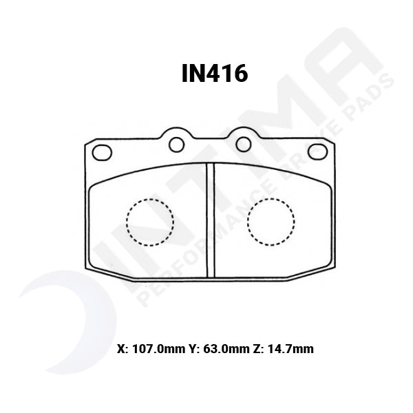 Intima SR Front Brake Pads Mazda RX-7 FC FD IN416-SR - Game On Motorsports Australia
