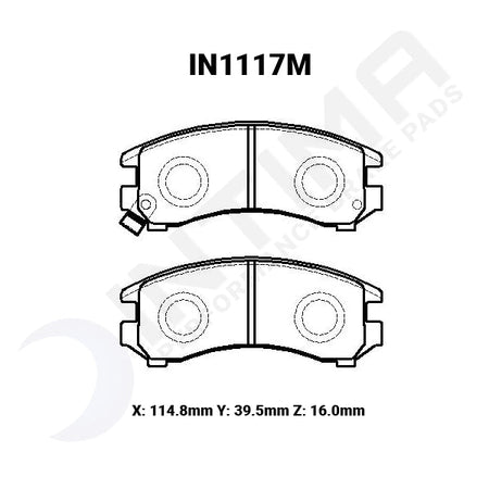 Intima SR Front Brake Pads Nissan 180SX S13 Skyline R32 Non-Turbo IN1117-SR - Game On Motorsports Australia