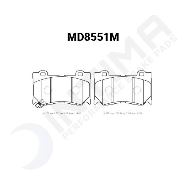 Intima SR Front Brake Pads Nissan 370GT 370Z MD8551-SR - Game On Motorsports Australia