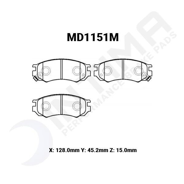 Intima SR Front Brake Pads Nissan Pulsar GTiR N15 SSS MD1151-SR - Game On Motorsports Australia