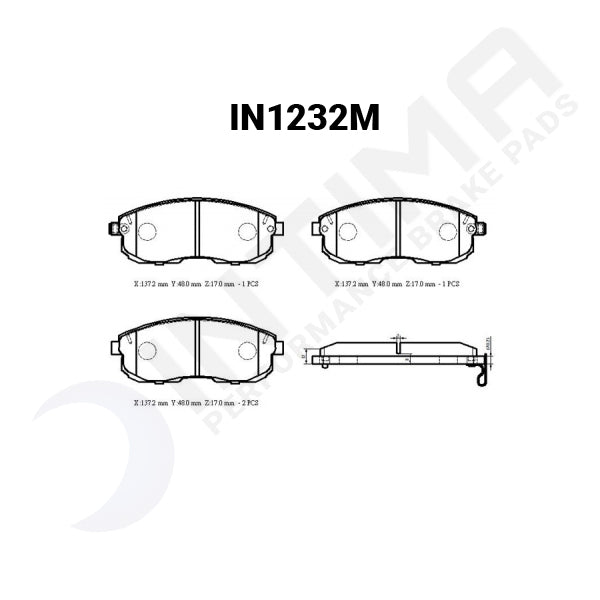 Intima SR Front Brake Pads Nissan Silvia 180SX S13 SR20DET IN1232M-SR - Game On Motorsports Australia