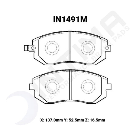 Intima SR Front Brake Pads Subaru BRZ Toyota 86 IN1491-SR - Game On Motorsports Australia