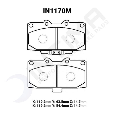 Intima SR Front Brake Pads Subaru Impreza WRX 01-07 IN1170-SR - Game On Motorsports Australia