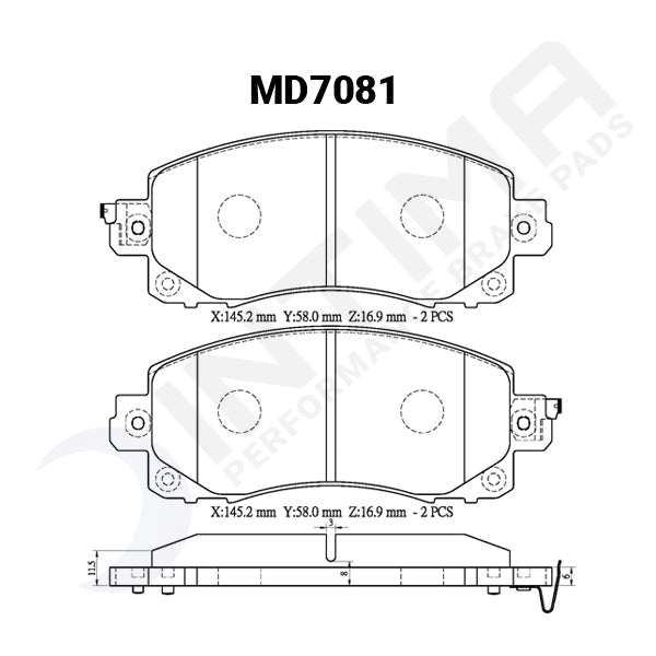 Intima SR Front Brake Pads Subaru Levorg 2015+ MD7081-SR - Game On Motorsports Australia