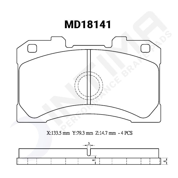 Intima SR Front Brake Pads Toyota GR Yaris Corolla MD18141-SR - Game On Motorsports Australia