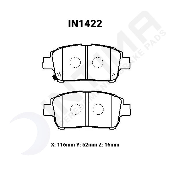 Intima SR Front Brake Pads Toyota MR2 Spyder IN1422-SR - Game On Motorsports Australia