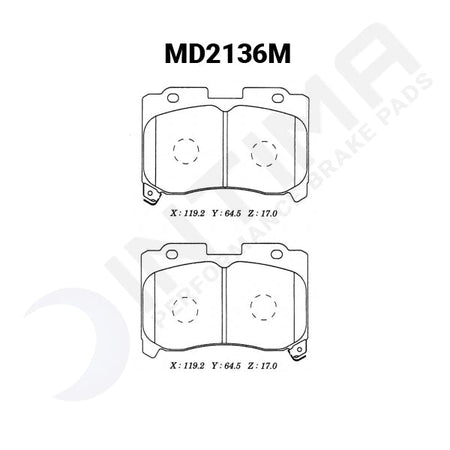 Intima SR Front Brake Pads Toyota Supra JZA80 4/2 Piston Calipers MD2136-SR - Game On Motorsports Australia