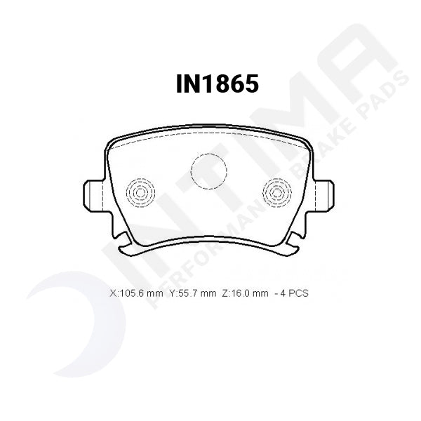 Intima SR Rear Brake Pads Audi A3 Sportback Audi TT IN1865-SR - Game On Motorsports Australia