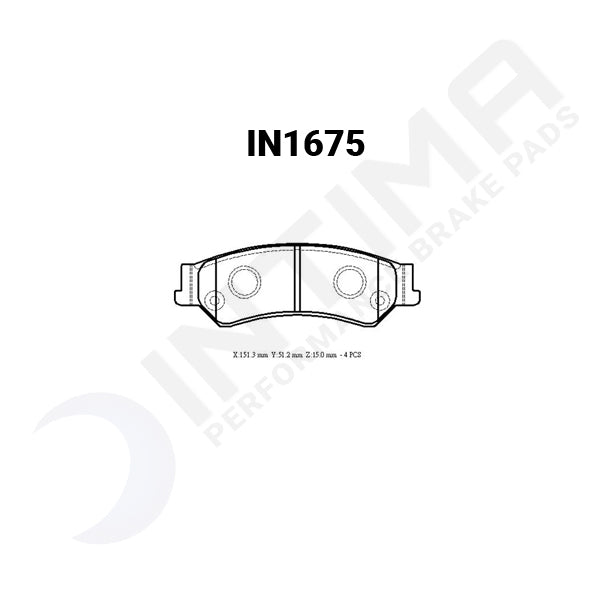 Intima SR Rear Brake Pads Ford BF FG & FGX XR8 IN1675-SR - Game On Motorsports Australia