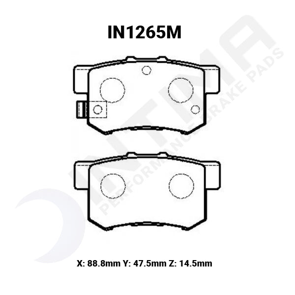 Intima SR Rear Brake Pads Honda Accord CM IN1265-SR - Game On Motorsports Australia