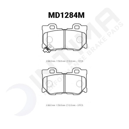 Intima SR Rear Brake Pads Nissan 370GT 370Z MD1284-SR - Game On Motorsports Australia