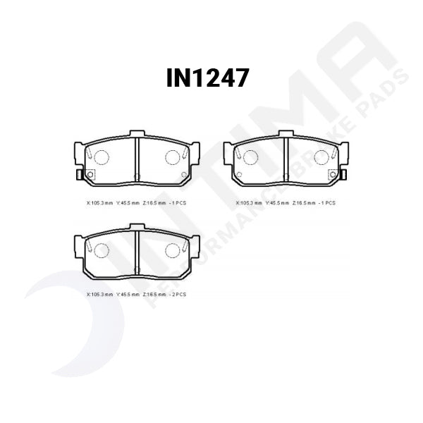 Intima SR Rear Brake Pads Nissan Pulsar GTiR N15 SSS IN1247-SR - Game On Motorsports Australia