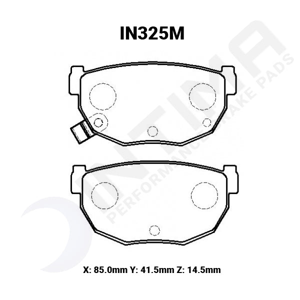 Intima SR Rear Brake Pads Nissan Silvia S13 180SX S14 S15 200SX IN325-SR - Game On Motorsports Australia