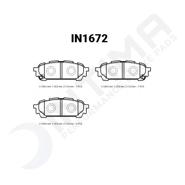 Intima SR Rear Brake Pads Subaru Forester Liberty IN1672-SR - Game On Motorsports Australia