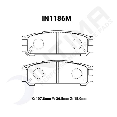 Intima SR Rear Brake Pads Subaru Impreza WRX 96-98 IN1186-SR - Game On Motorsports Australia