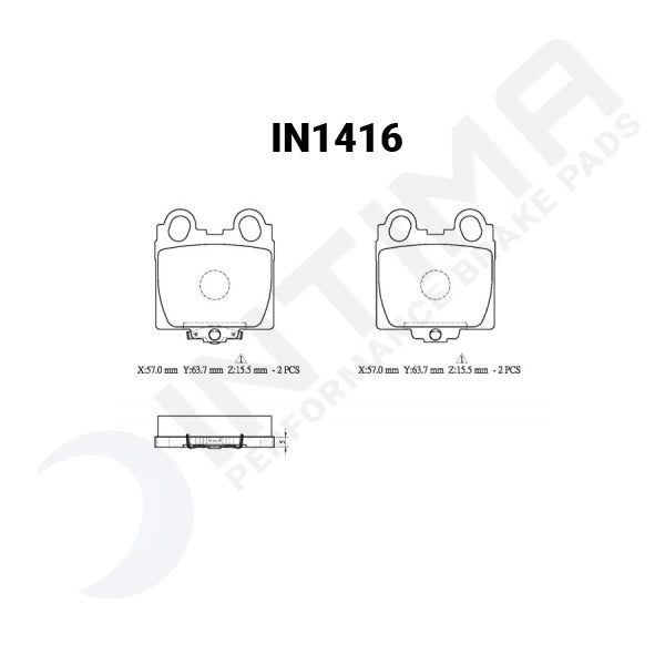 Intima SR Rear Brake Pads Toyota Aristo Crown Mark II Verossa IN1416-SR - Game On Motorsports Australia
