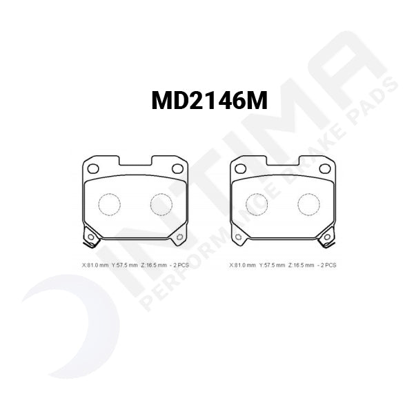 Intima SR Rear Brake Pads Toyota Supra JZA80 4/2 Piston Calipers MD2146-SR - Game On Motorsports Australia