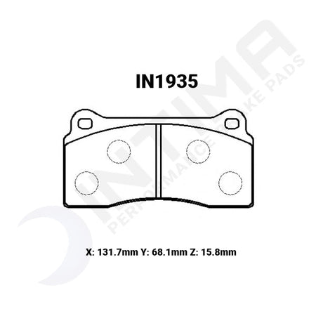 Intima SS Front Brake Pads Ford FPV Brembo 4 Pot IN1935-SS - Game On Motorsports Australia