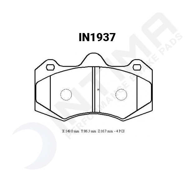 Intima SS Front Brake Pads Holden HSV AP Racing RED 4 piston Front/4 Piston Rear IN1937-SS - Game On Motorsports Australia