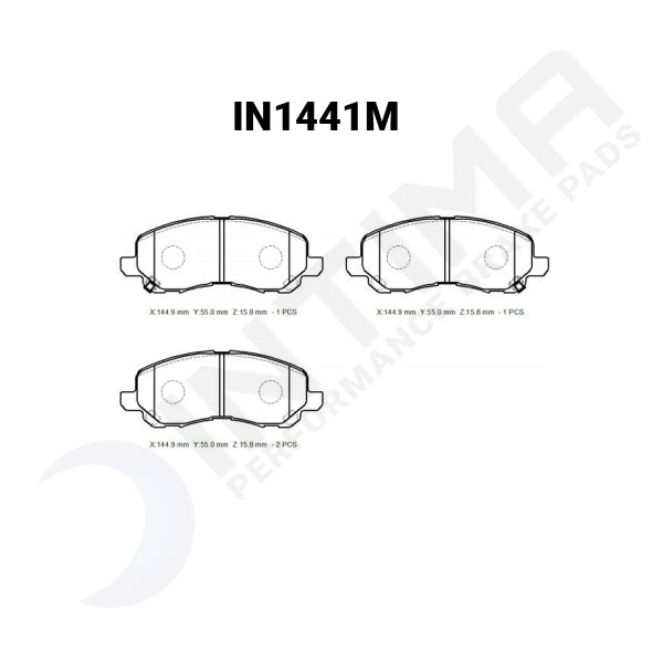 Intima SS Front Brake Pads Mitsubishi Lancer IN1441-SS - Game On Motorsports Australia