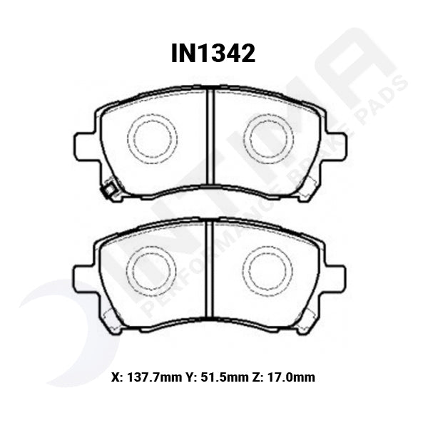 Intima SS Front Brake Pads Subaru Impreza WRX Liberty B4 Forester IN1342-SS - Game On Motorsports Australia