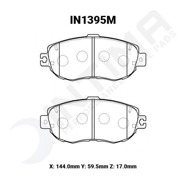 Intima SS Front Brake Pads Toyota Crown JZS171 IN1395-SS - Game On Motorsports Australia