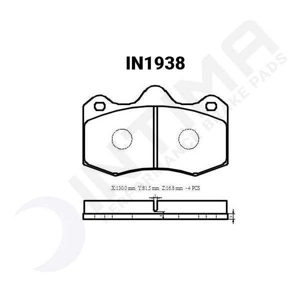 Intima SS Rear Brake Pads Holden HSV AP Racing RED 4 piston Front/4 Piston Rear IN1938-SS - Game On Motorsports Australia