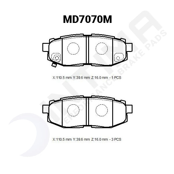 Intima SS Rear Brake Pads Subaru BRZ Forester WRX Liberty MD7070-SS - Game On Motorsports Australia