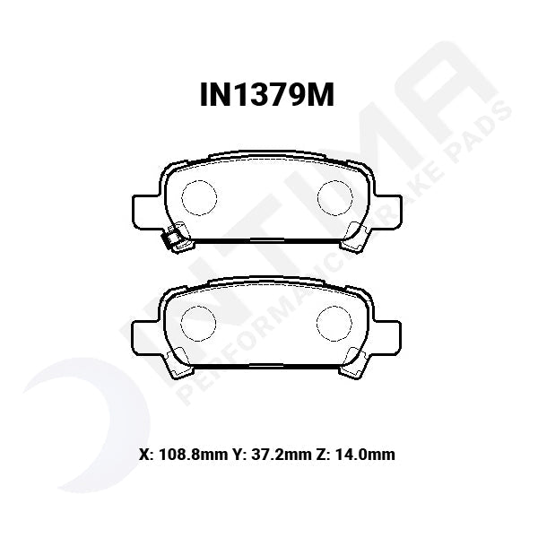 Intima SS Rear Brake Pads Subaru WRX Forester Liberty IN1379-SS - Game On Motorsports Australia