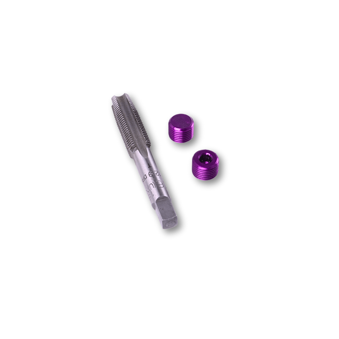 Nissan RB Oil Gallery Block off inc Tap Bit - Game On Motorsports Australia