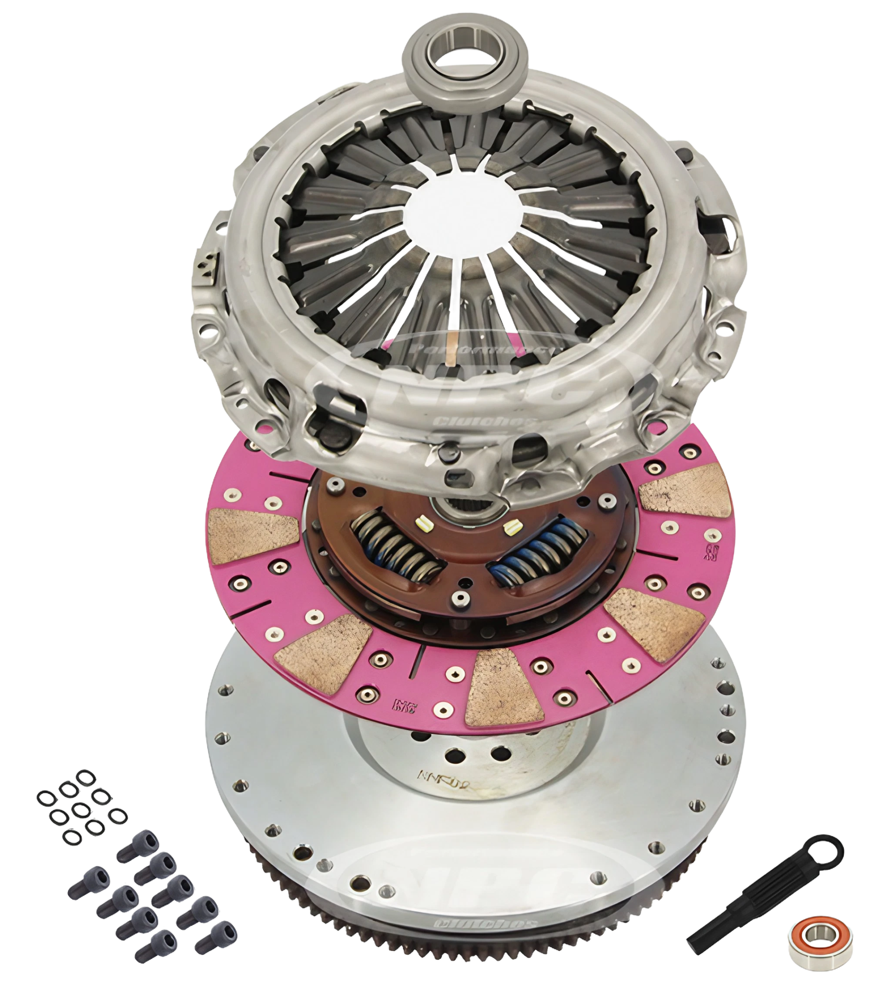 NPC Super Heavy Duty Cushion Button Clutch with Flywheel suit Nissan Silvia S15 Single Mass Conversion 7377SMFCB - Game On Motorsports Australia