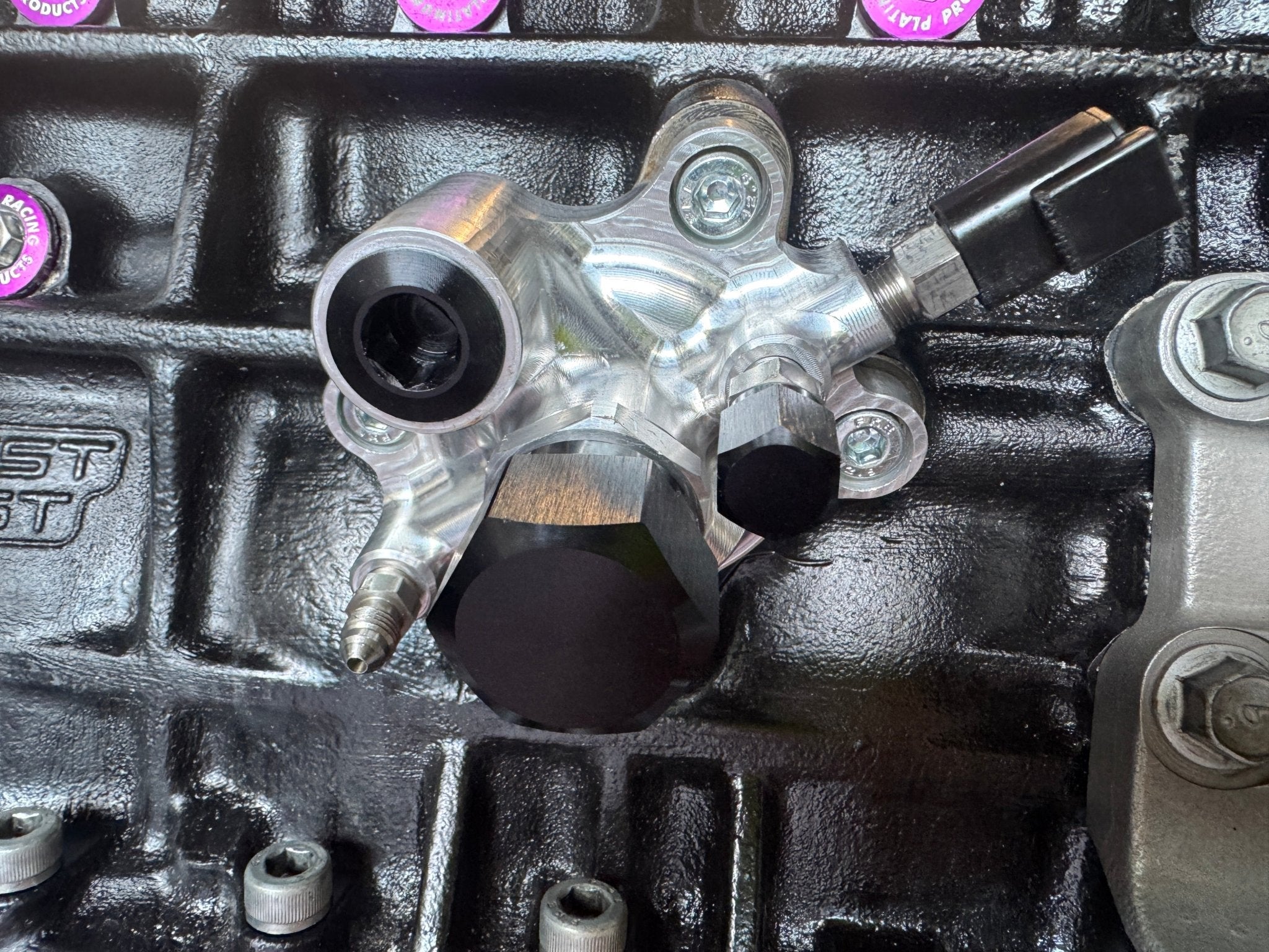 PRP Oil Filter Relocation to suit Nissan RB - Game On Motorsports Australia