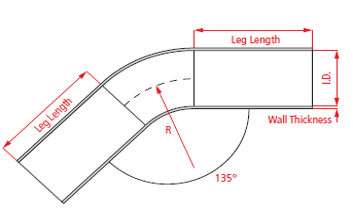 Raceworks Aluminium Tube - 45 Degree Bend - Game On Motorsports Australia