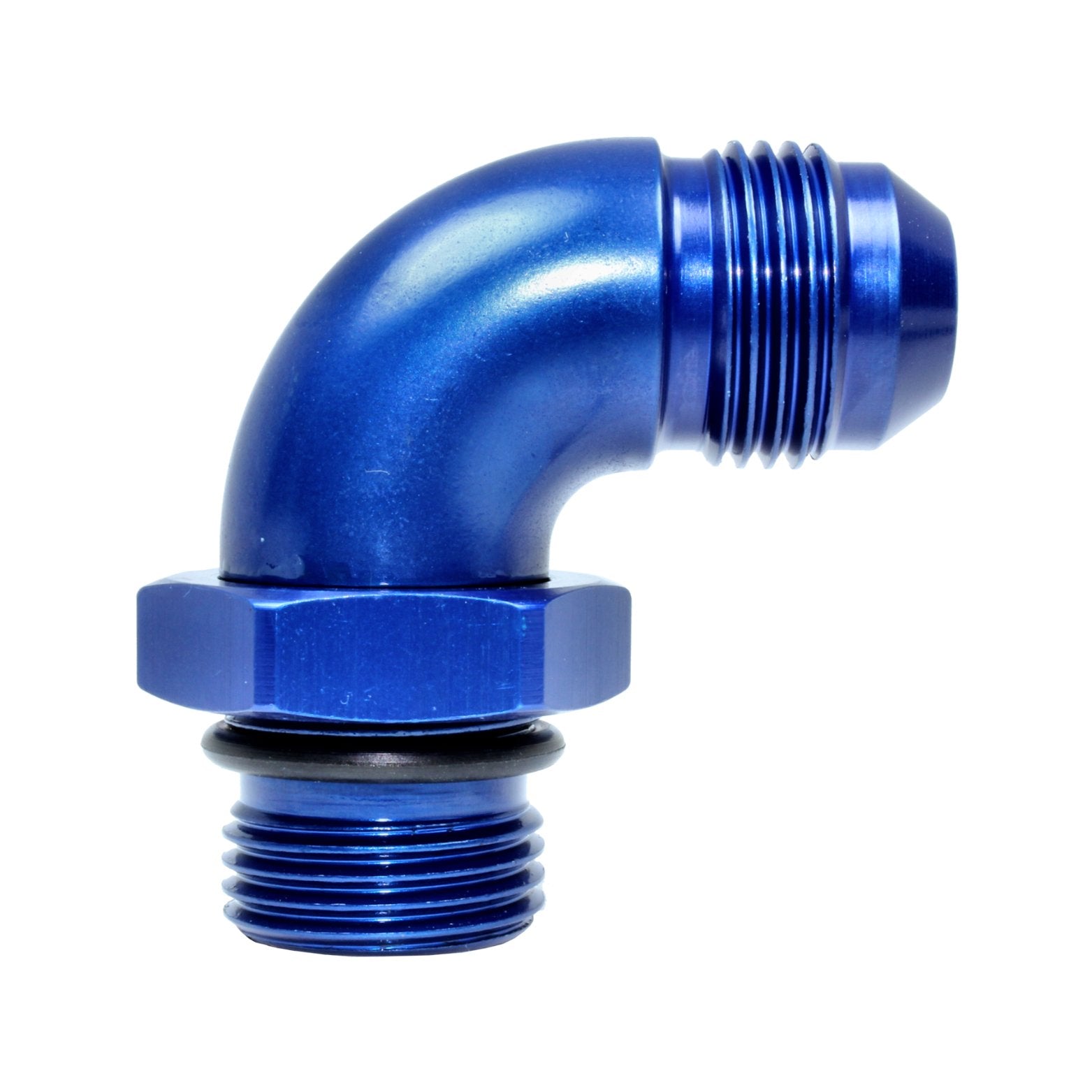 Speedflow -10 Male to -8 Port Adapter 90 Degree Blue Fitting 922-10-08 - Game On Motorsports Australia